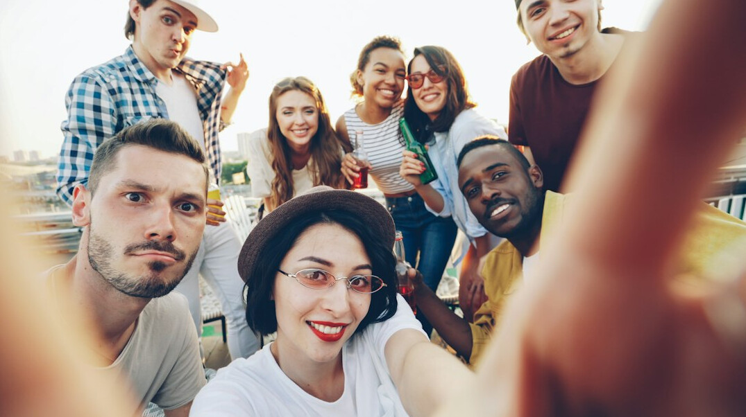 diverse group smiling